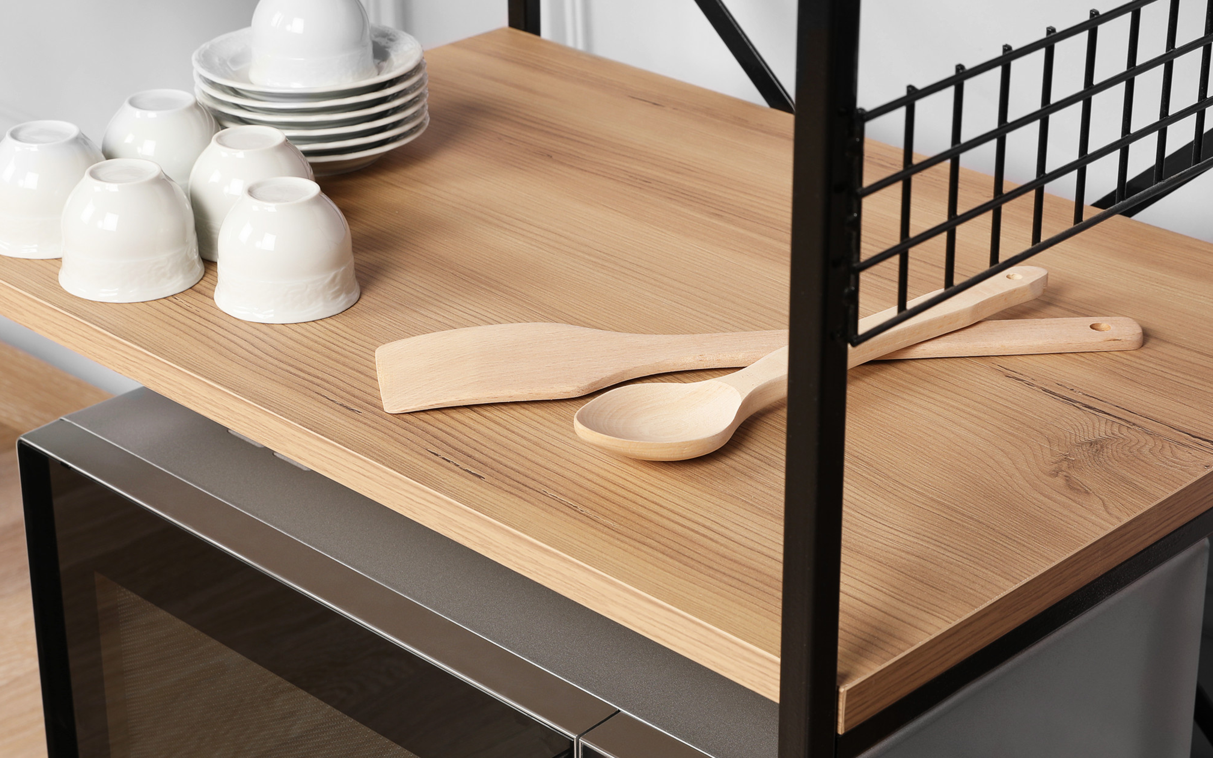 Etajera Anemon, pin + negru  5